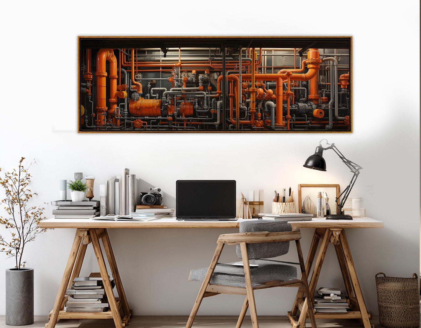 Industrial Wall Art – Abstract Factory Canvas Print | Framed & Ready to Hang