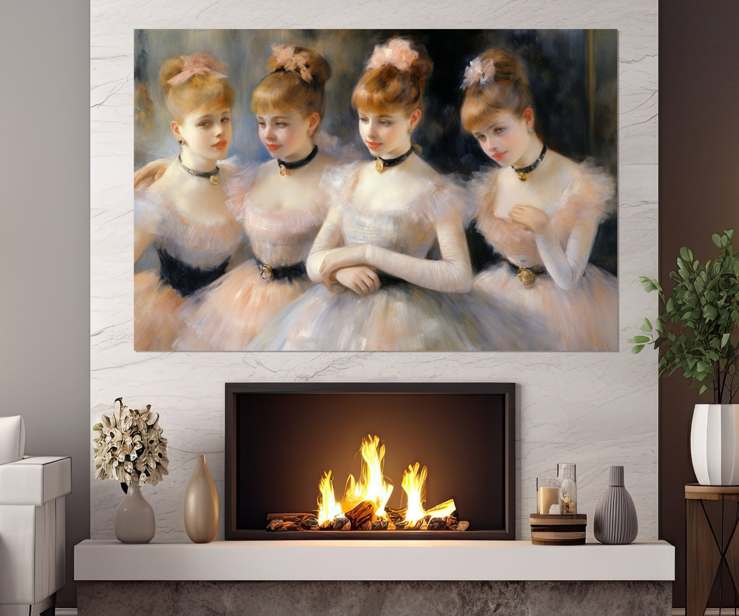 Ballet Wall Art – Abstract Ballerina Canvas Print | Framed, Ready to Hang