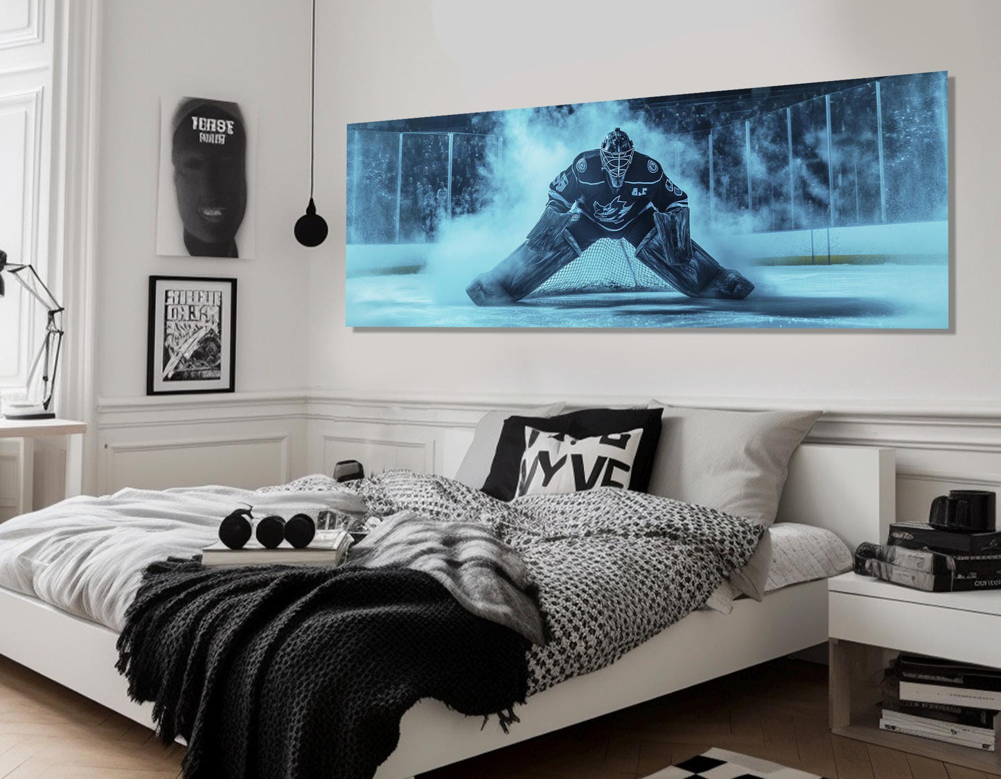 Ice Hockey Wall Art – Abstract Hockey Canvas Print | Ready to Hang Sports Decor