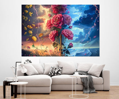 Abstract Rose Canvas Print – Floral Wall Art | Framed Gallery Wrapped Cotton Canvas