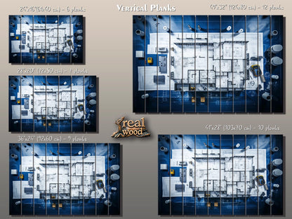 Wood Wall Art - Architect Wall Decor | Project Print on Wood | Office Building Decor
