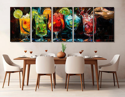 Cocktails Canvas Print – Framed Canvas Art | Modern Bar Painting & Ready to Hang