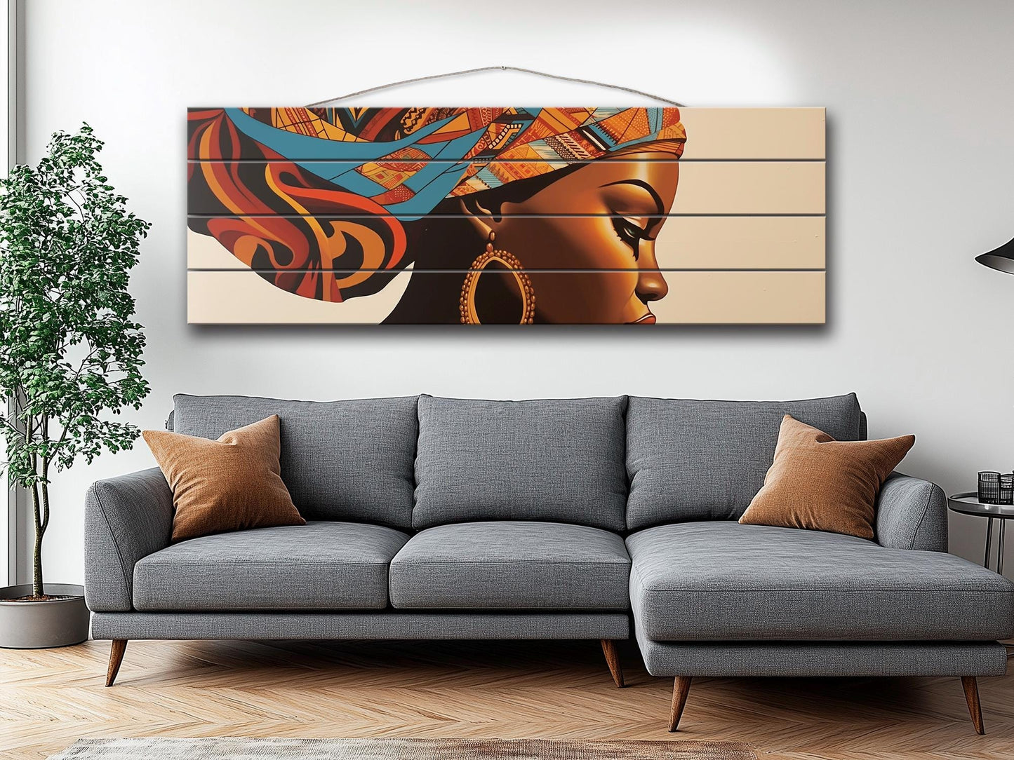 African Women  Printed On Natural Wood – Ethnic Portrait Wall Art