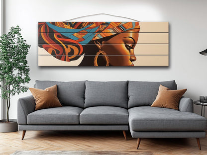 African Women  Printed On Natural Wood – Ethnic Portrait Wall Art
