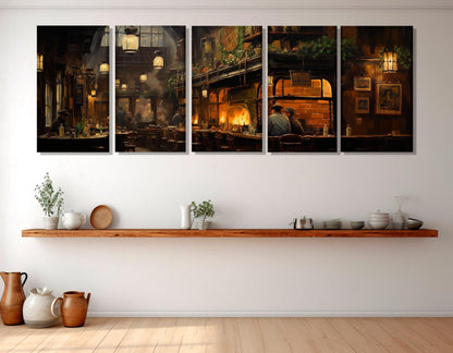 Irish Pub Canvas Print – Vintage Pub Poster on Cotton Gallery Wrapped Canvas Art