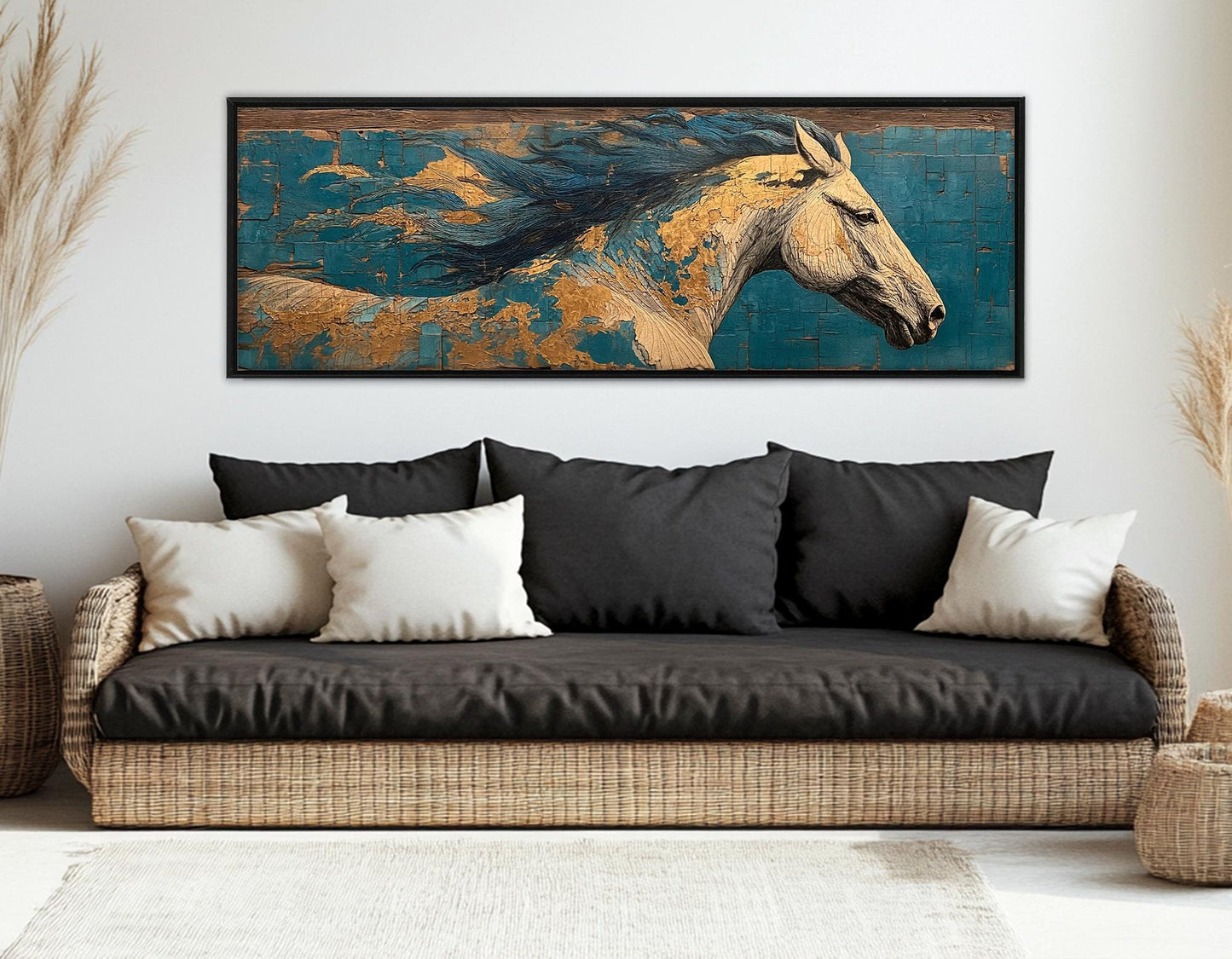 Galloping Horse Canvas Print – Abstract Horse Wall Art | Framed & Ready to Hang