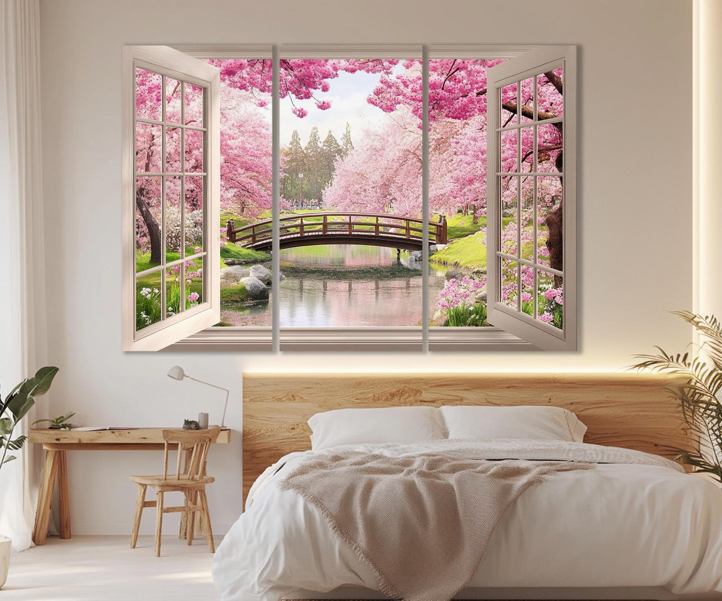 Cherry Blossom Canvas Print – Japanese Landscape Art | Framed & Ready to Hang