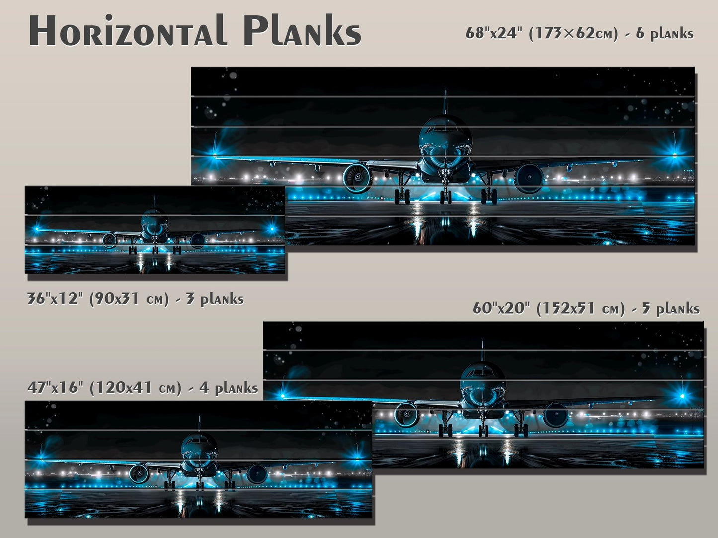 Wood Wall Art - Large Aircraft Wall Art Print on Wood Planks | Pilot Gift Idea