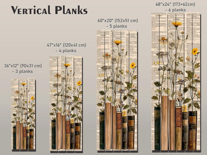 Wildflowers Wood Print – Rustic Botanical Wall Art on Natural Wood Grain