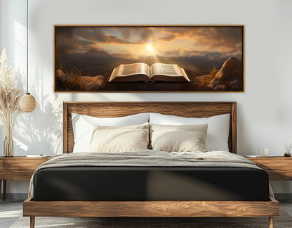 Holy Bible Canvas Print – Framed Bible Art | Ready to Hang Religious Wall Decor