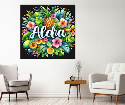 Hawaii Canvas Print, Colorful Aloha Wall Art, Hawaiian Wall Decor, Framed and Ready to Hang