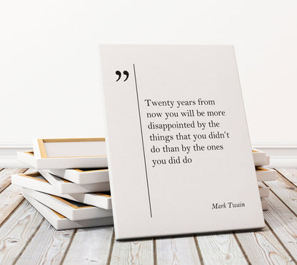 Mark Twain Quote Canvas – Framed Canvas Art | Motivational Wall Art, Ready to Hang