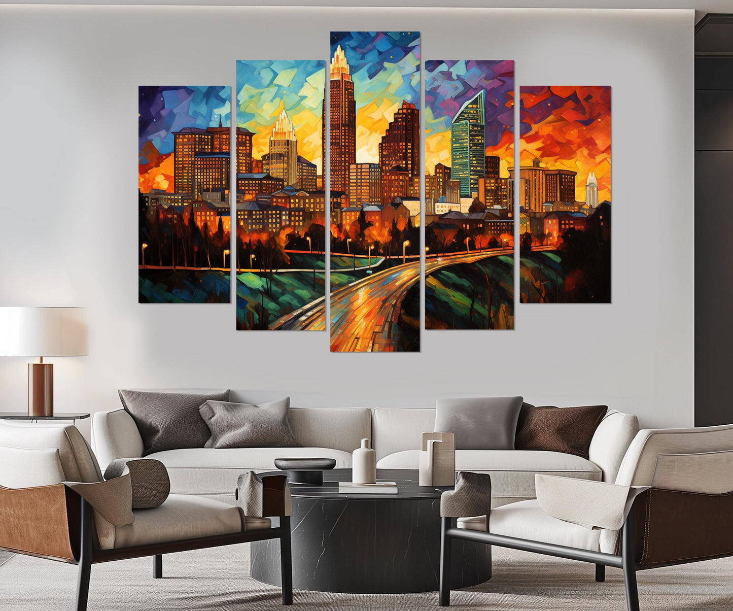 Raleigh Wall Art - Abstract Raleigh Canvas Print | Framed Ready to Hang