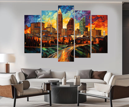 Raleigh Wall Art - Abstract Raleigh Canvas Print | Framed Ready to Hang