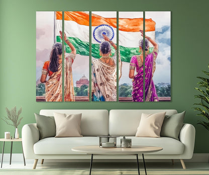 India Flag Canvas Print - Abstract India Painting | Framed Ready To Hang Wall Art