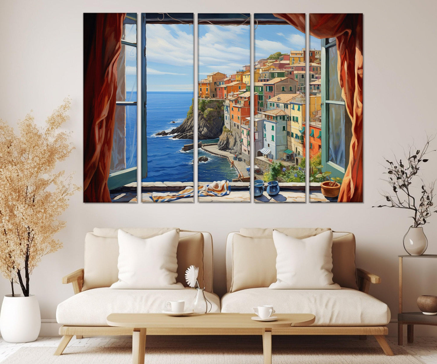 Riomaggiore Canvas Print – Cinque Terre Painting | Framed Canvas Art, Ready to Hang