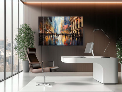 New York Stock Exchange Painting – Rustic Wood Wall Art | Manhattan Decor