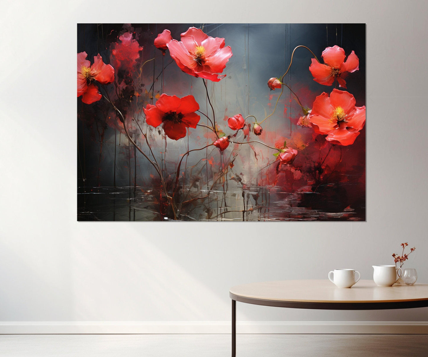Floral Wall Decor – Abstract Floral Art Canvas Print | Ready to Hang Framed Canvas
