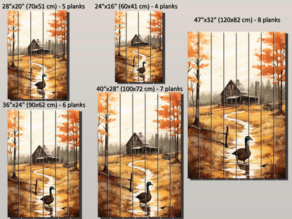 Rustic Farm Wall Art – Natural Wood Print | Farmhouse Rustic Decor