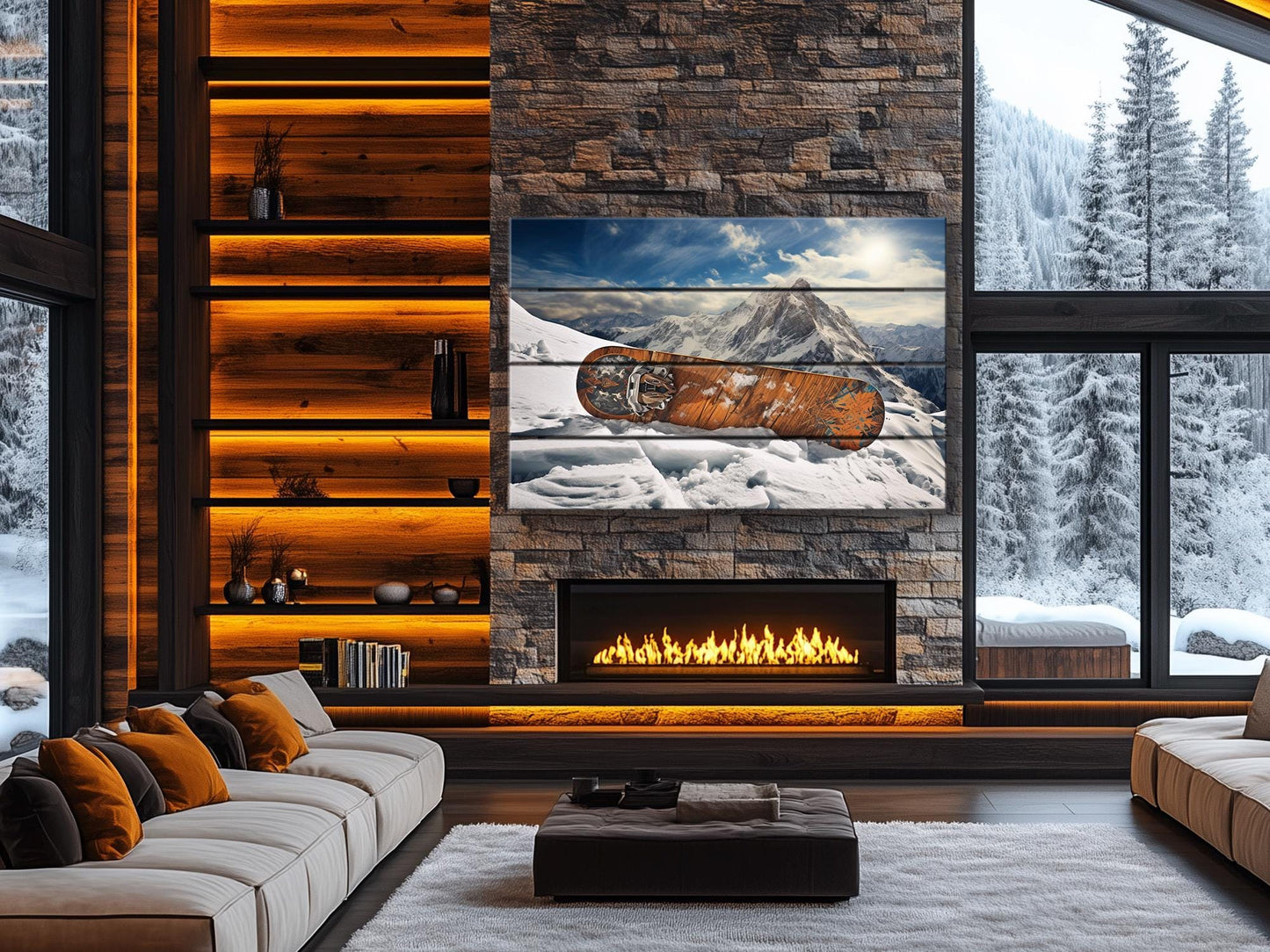 Snowboard Wall Art – Rustic Wood Wall Decor | Winter Cabin & Resort Gift