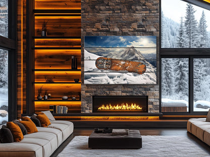 Snowboard Wall Art – Rustic Wood Wall Decor | Winter Cabin & Resort Gift