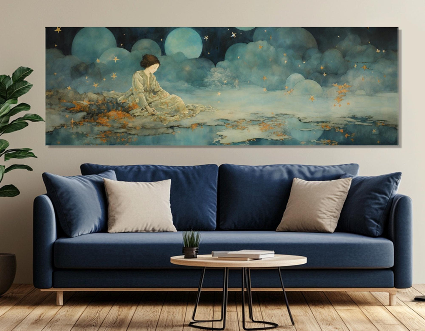 Abstract Dreaming Wall Art - Fairytale Dreamer Painting Canvas Print, Ready to Hang