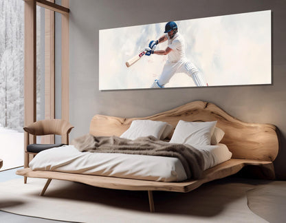 Cricket Wall Art – Impressionist Cricket Canvas Print | Framed Floating Frame Ready to Hang