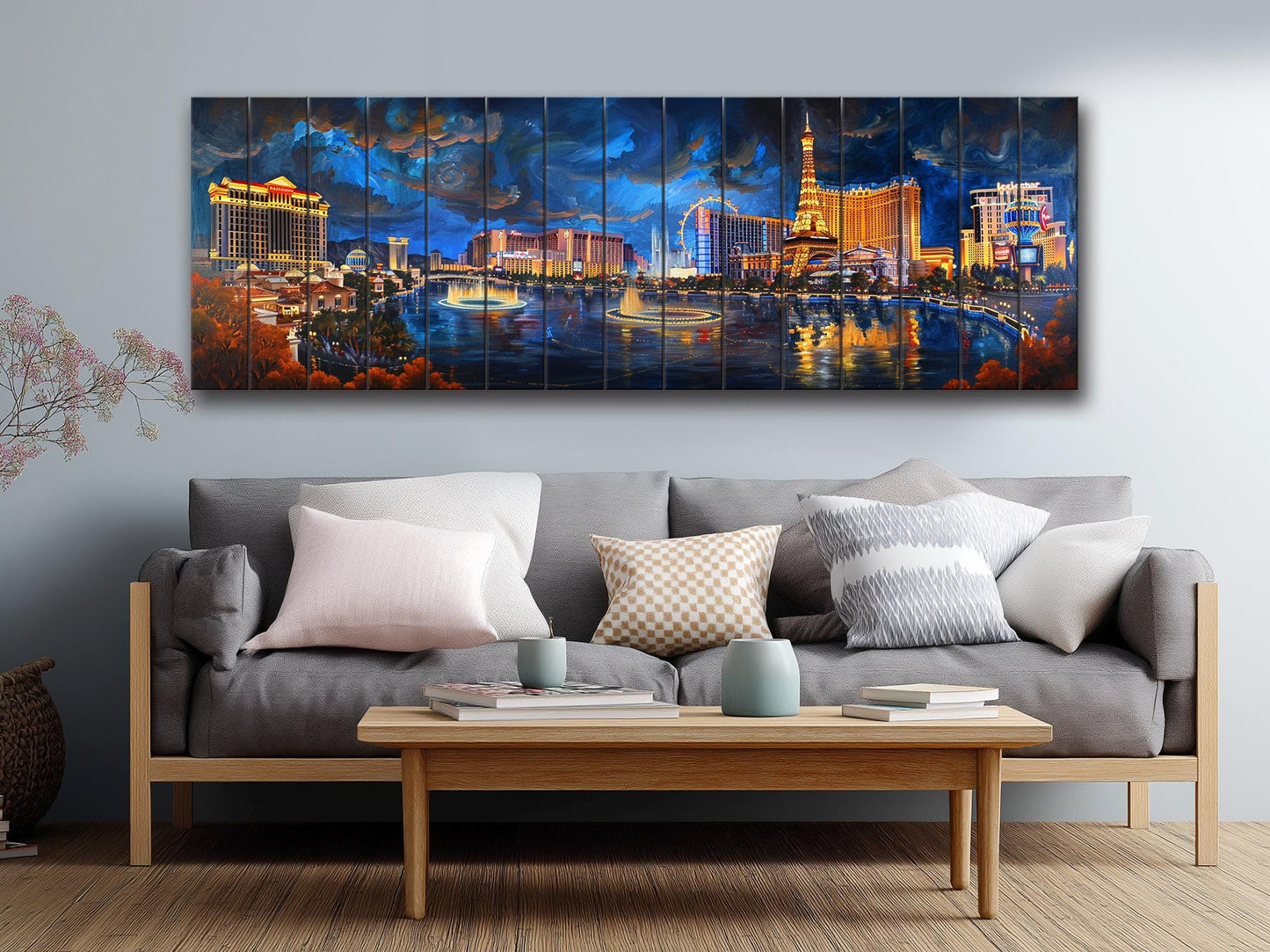 Las Vegas Wood Print - Rustic Natural Wood Wall Art | UV Printed Plank Artwork