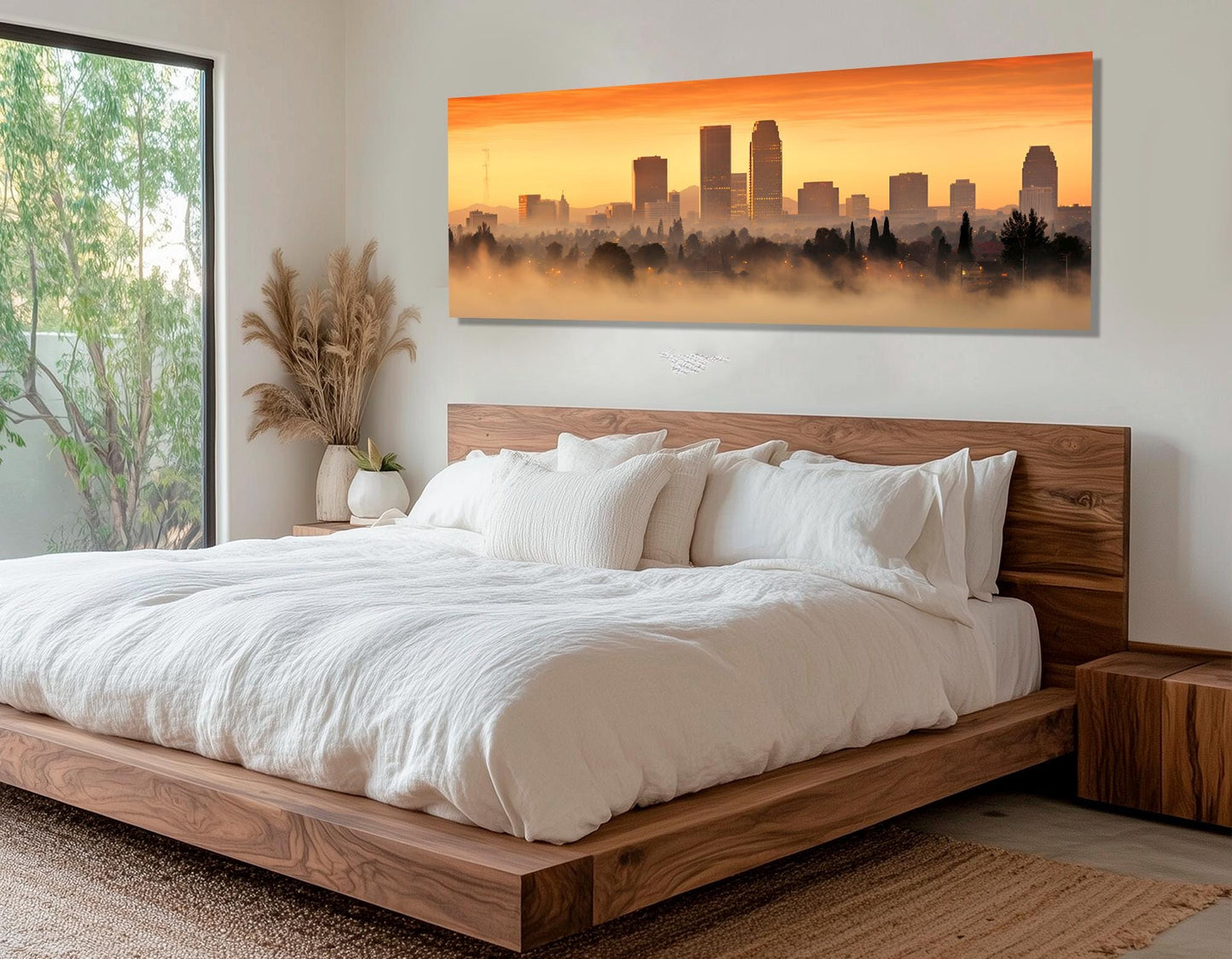 Sacramento Canvas Print – Abstract City Skyline Painting | Framed, Ready to Hang