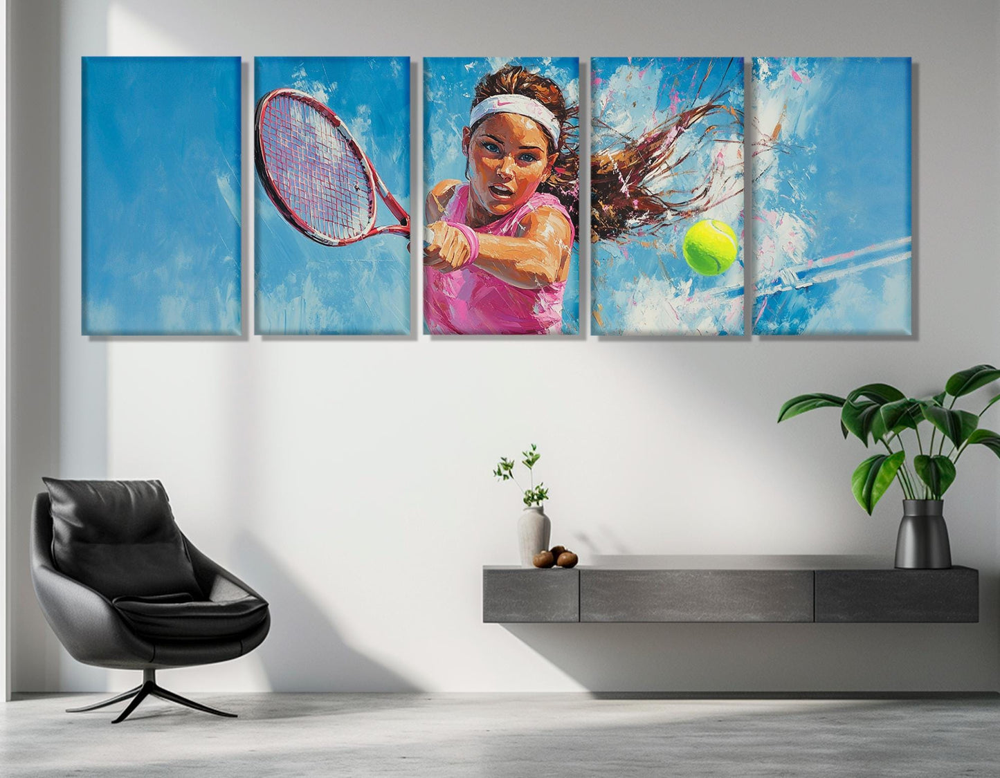 Tennis Wall Art - Framed Tennis Canvas Print | Woman Player Indoor Decor