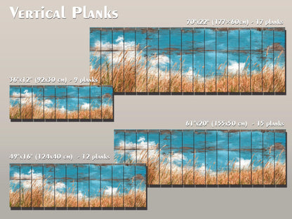 Wheat Field Print Wood – Rustic Landscape Painting | Farmhouse Wall Art Decor
