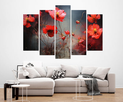 Floral Wall Decor – Abstract Floral Art Canvas Print | Ready to Hang Framed Canvas