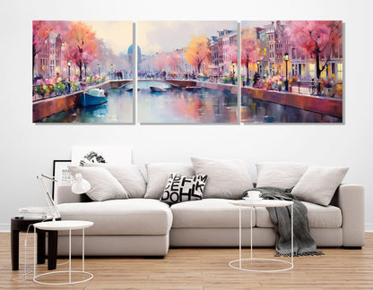 Amsterdam Wall Art – Abstract Floral Canvas Print | Ready to Hang Gallery Wrapped Canvas