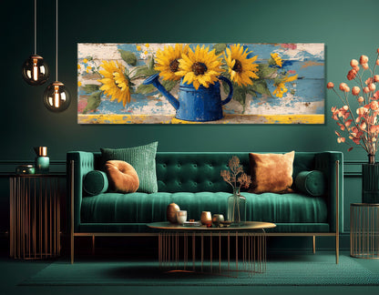 Sunflowers Canvas Print – Rustic Flower Art | Framed Wall Art, Ready to Hang