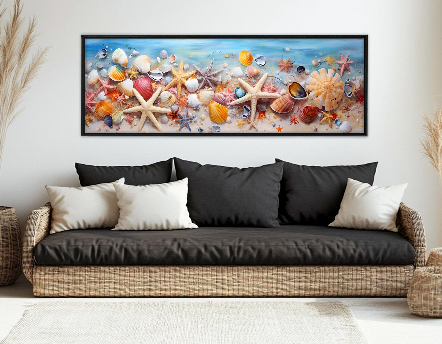 Colorful Seashells Canvas Print - Nautical Wall Decor | Framed Canvas Art Ready to Hang