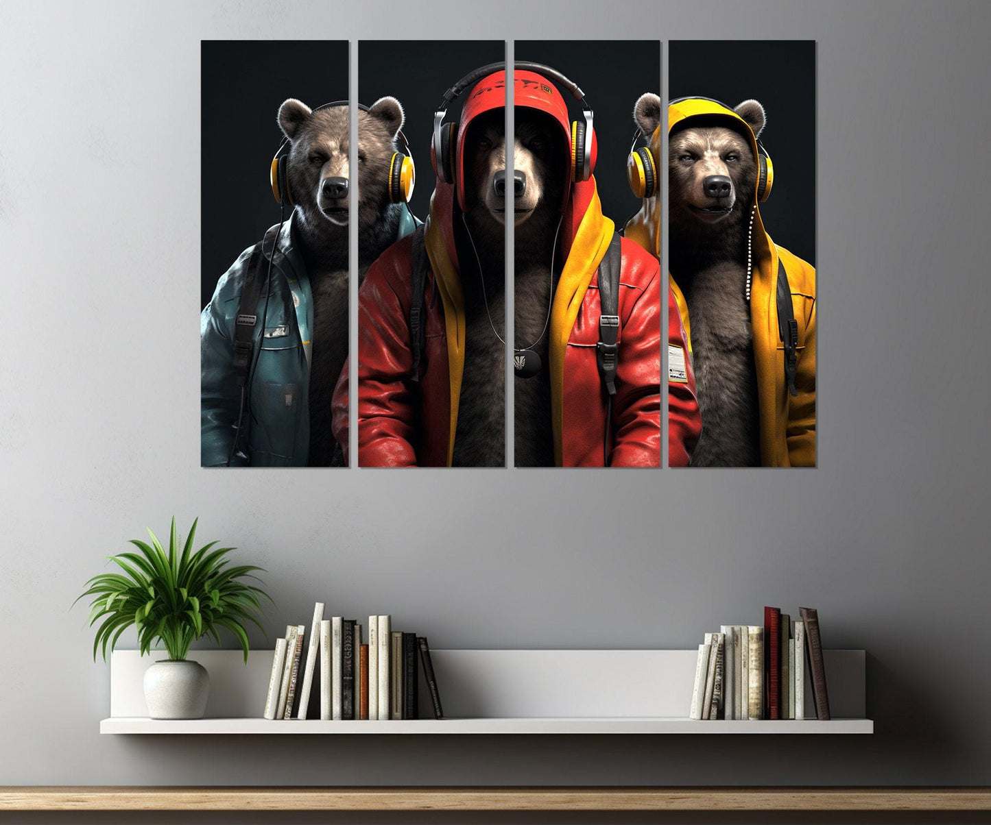 Bears Canvas Print - Cool Bear Artwork on Cotton Canvas | Ready to Hang Framed Art