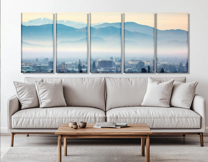 San Jose Canvas Print – Large Foggy Skyline Art | Framed Gallery Wrapped Cotton Canvas