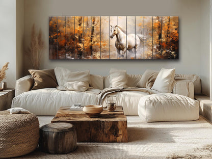 Horse Wood Print – Rustic Animal Wall Art on Natural Wood Planks