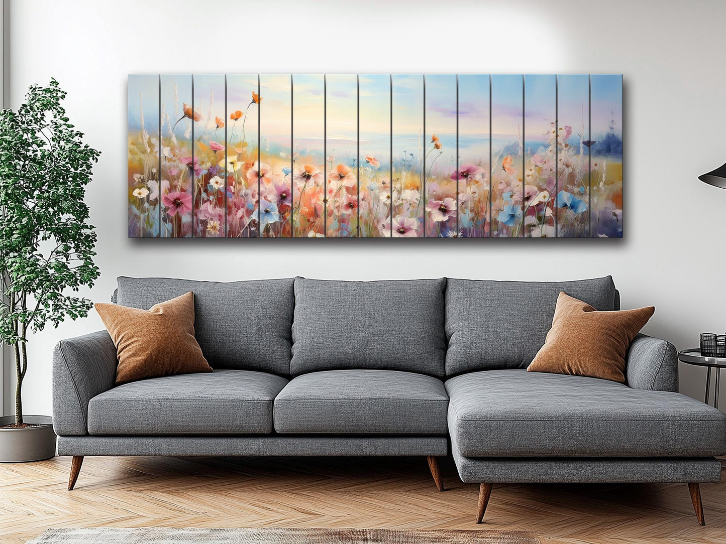 Wildflowers Wood Art – Large Floral Wood Wall Art | Rustic Farmhouse Style Decor