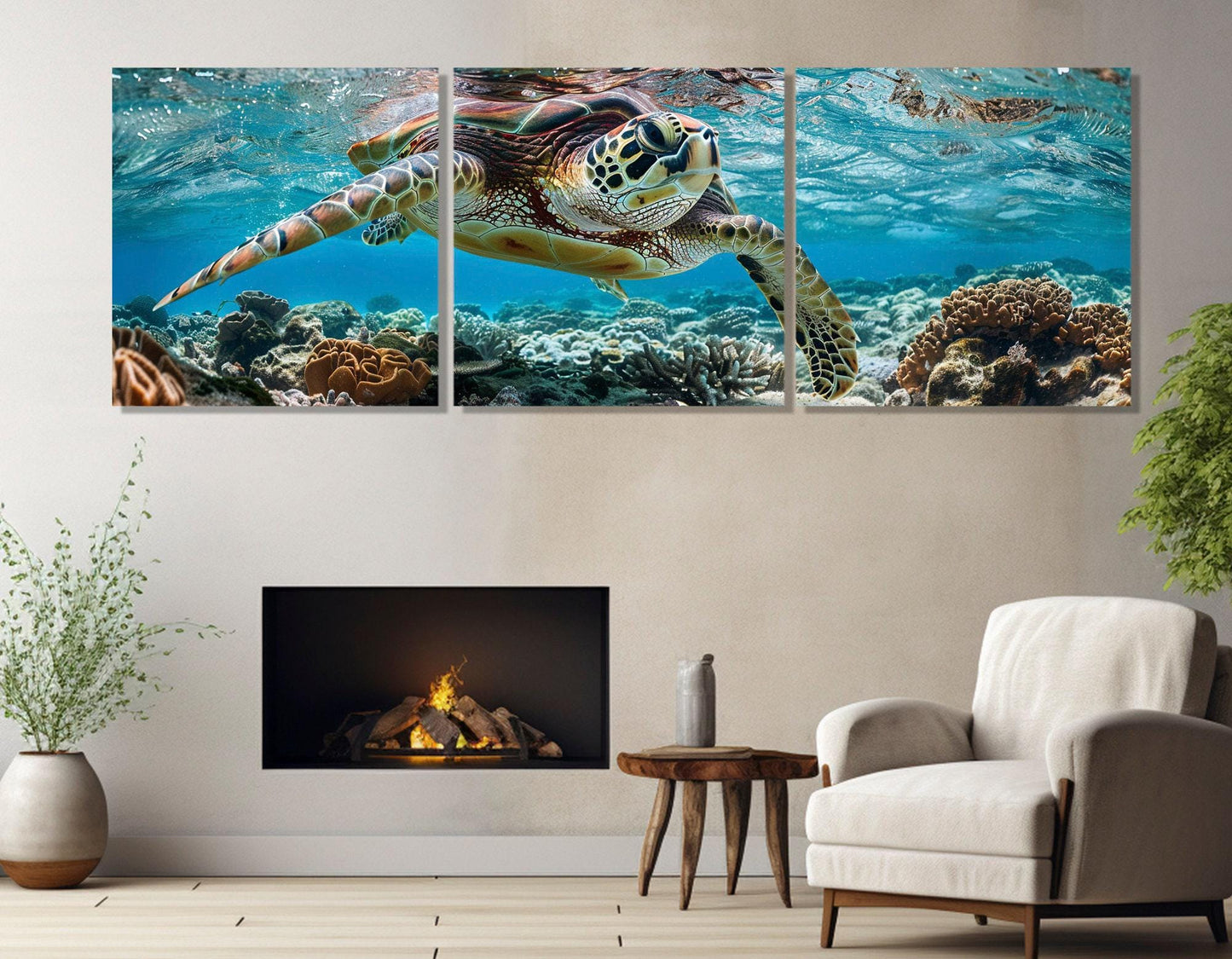 Sea Turtle Canvas Print - Framed Canvas Art | Ready to Hang Wall Decor