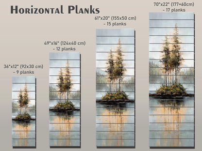 Rustic Wood Wall Art – Scenic Wood Landscape Print With Natural Texture