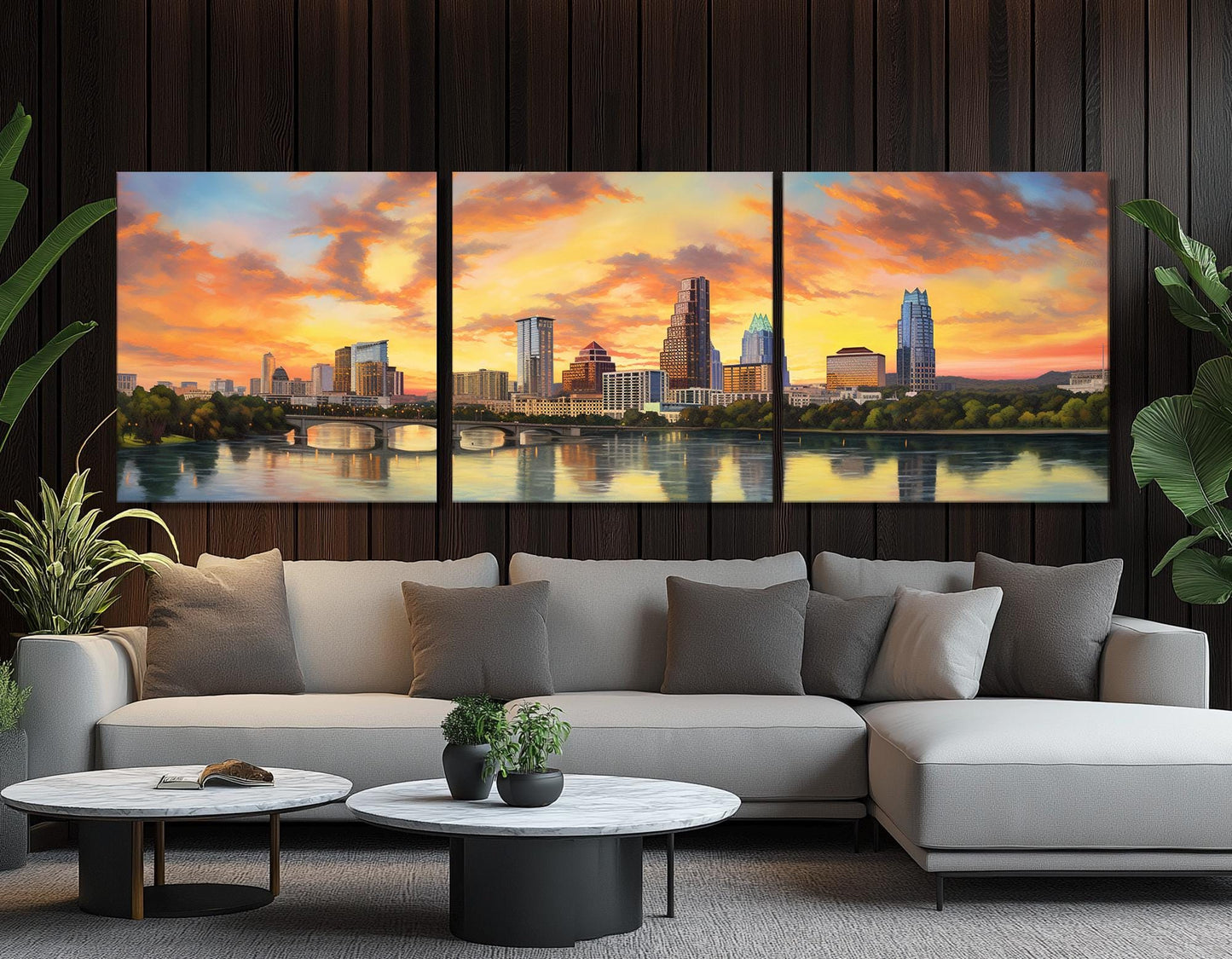 Austin Sunset Canvas Print – Large Abstract Austin Wall Art | Framed & Ready to Hang
