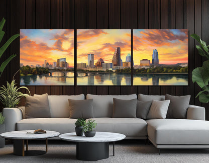 Austin Sunset Canvas Print – Large Abstract Austin Wall Art | Framed & Ready to Hang
