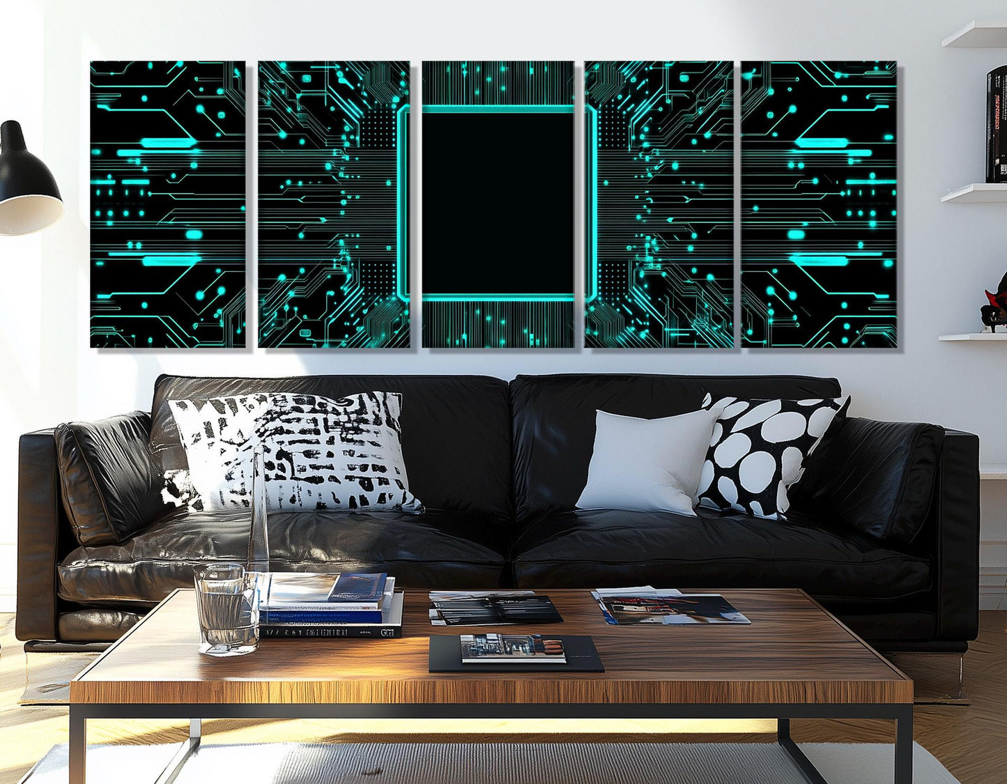 Minimalist Microcircuit Canvas – Abstract Tech Poster | High Quality Cotton Canvas Art