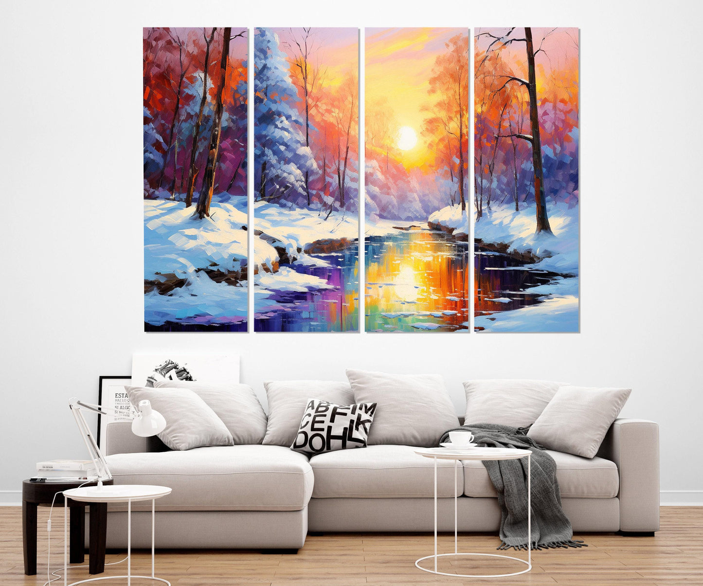 Winter Forest Canvas Print – Sunny Winter Wall Art | Framed Landscape Poster
