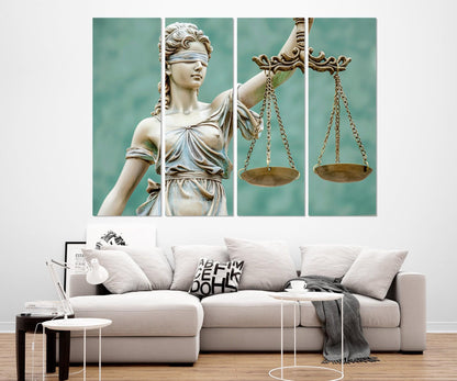 Lawyer Office Wall Decor – Lady Justice Canvas Print | Framed Ready to Hang Art