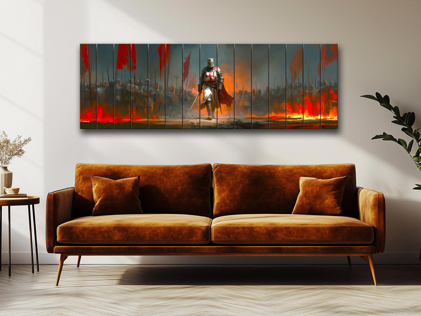 Richard Lionheart Crusader Battle Print on Wood