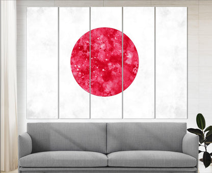 Japan Flag Canvas Print - Framed Ready To Hang Cotton Canvas Wall Art