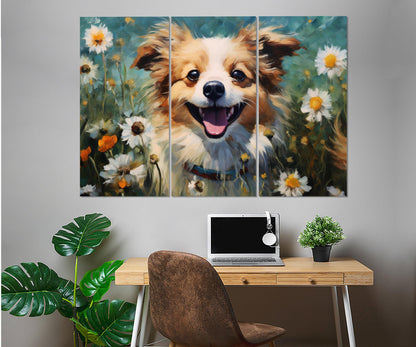 Puppy Canvas Print - Cute Puppy Painting on High Quality Cotton Canvas | Ready to Hang