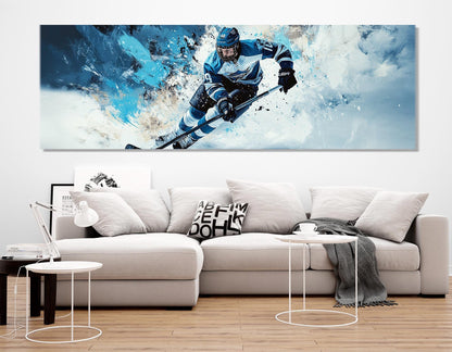 Ice Hockey Canvas Print - Framed, Ready to Hang | Sports Bar Wall Art Decor